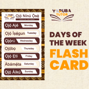 Days Of The Week Flash Cards